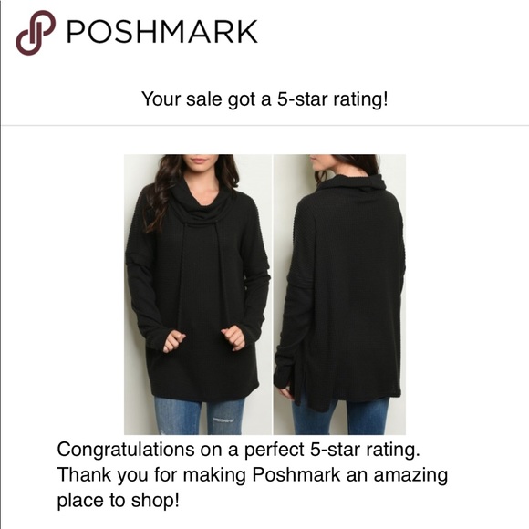 WAFFLE KNIT COWL NECK TUNIC TOP - Picture 4 of 8